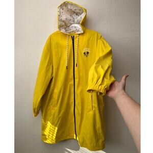 Disney Paris Minnie Mouse Yellow Rain Jacket Women XL